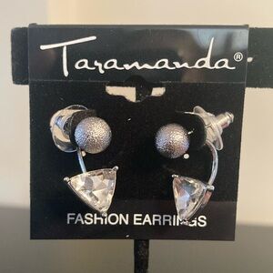 Taramanda Silver and Clear Fashion Earrings